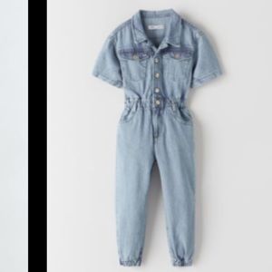 Zara Girls Denim Worker Jumpsuit sz 11/12